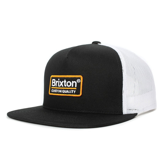 Gorra Trucker Palmer de Brixton - Negro-Blanco-Dorado
