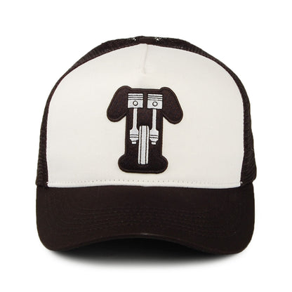 Gorra Trucker Kerosene Vintage Logo de Triumph Motorcycles - Negro-Hueso