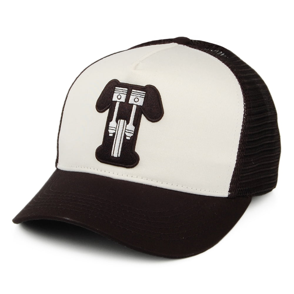 Gorra Trucker Kerosene Vintage Logo de Triumph Motorcycles - Negro-Hueso