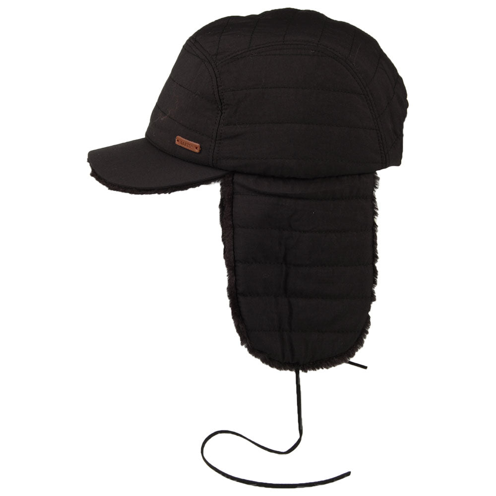 Gorra de béisbol con orejeras Meddison de piel sintética de Barts - Negro