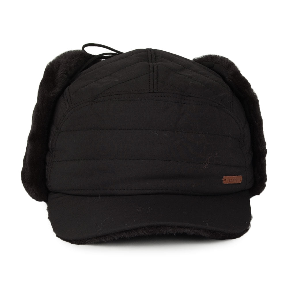 Gorra de béisbol con orejeras Meddison de piel sintética de Barts - Negro
