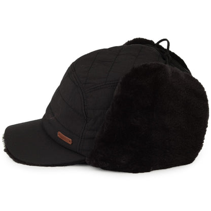 Gorra de béisbol con orejeras Meddison de piel sintética de Barts - Negro