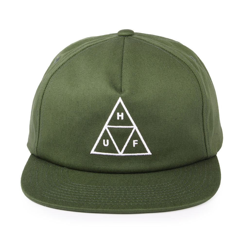 Gorra Snapback Triple Triangle Unstructured de HUF - Verde Oliva