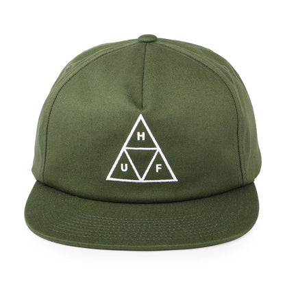Gorra Snapback Triple Triangle Unstructured de HUF - Verde Oliva