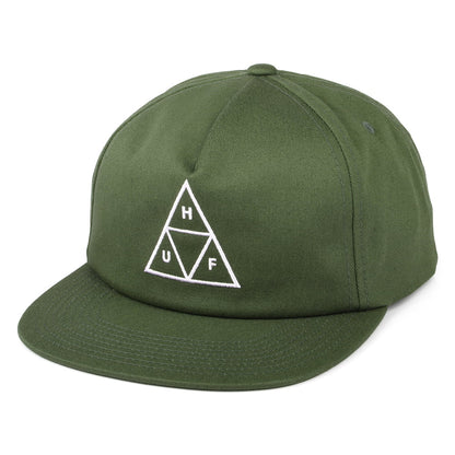 Gorra Snapback Triple Triangle Unstructured de HUF - Verde Oliva