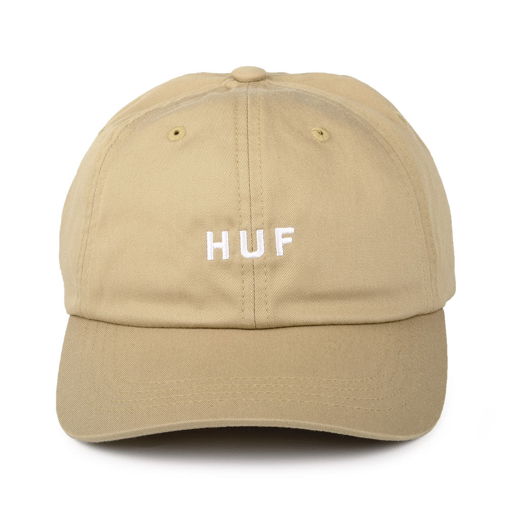 Gorra de béisbol Original Logo visera curvada de algodón de HUF - Beige Arena