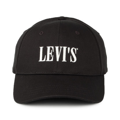 Gorra de béisbol Serif Logo de algodón de Levi's - Negro-Blanco