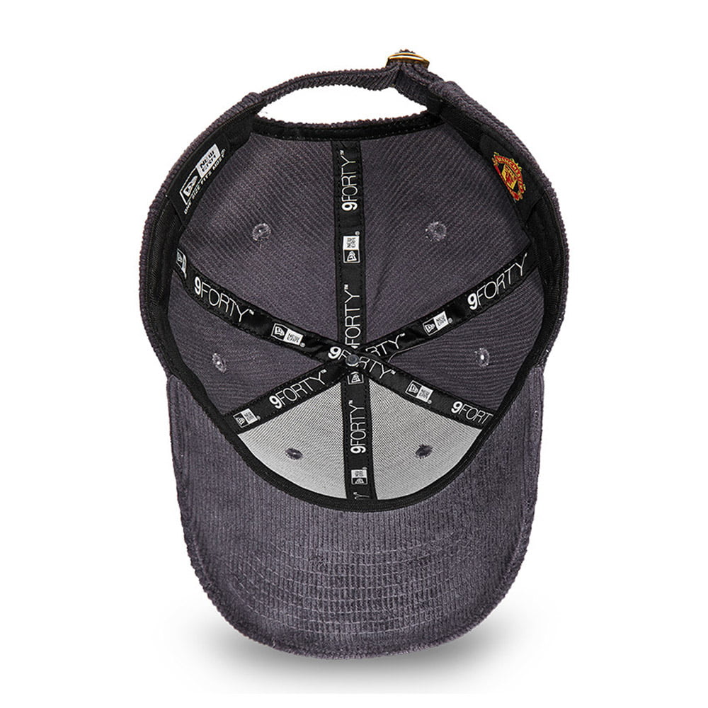 Gorra de béisbol 9FORTY de pana Manchester United de New Era - Pizarra