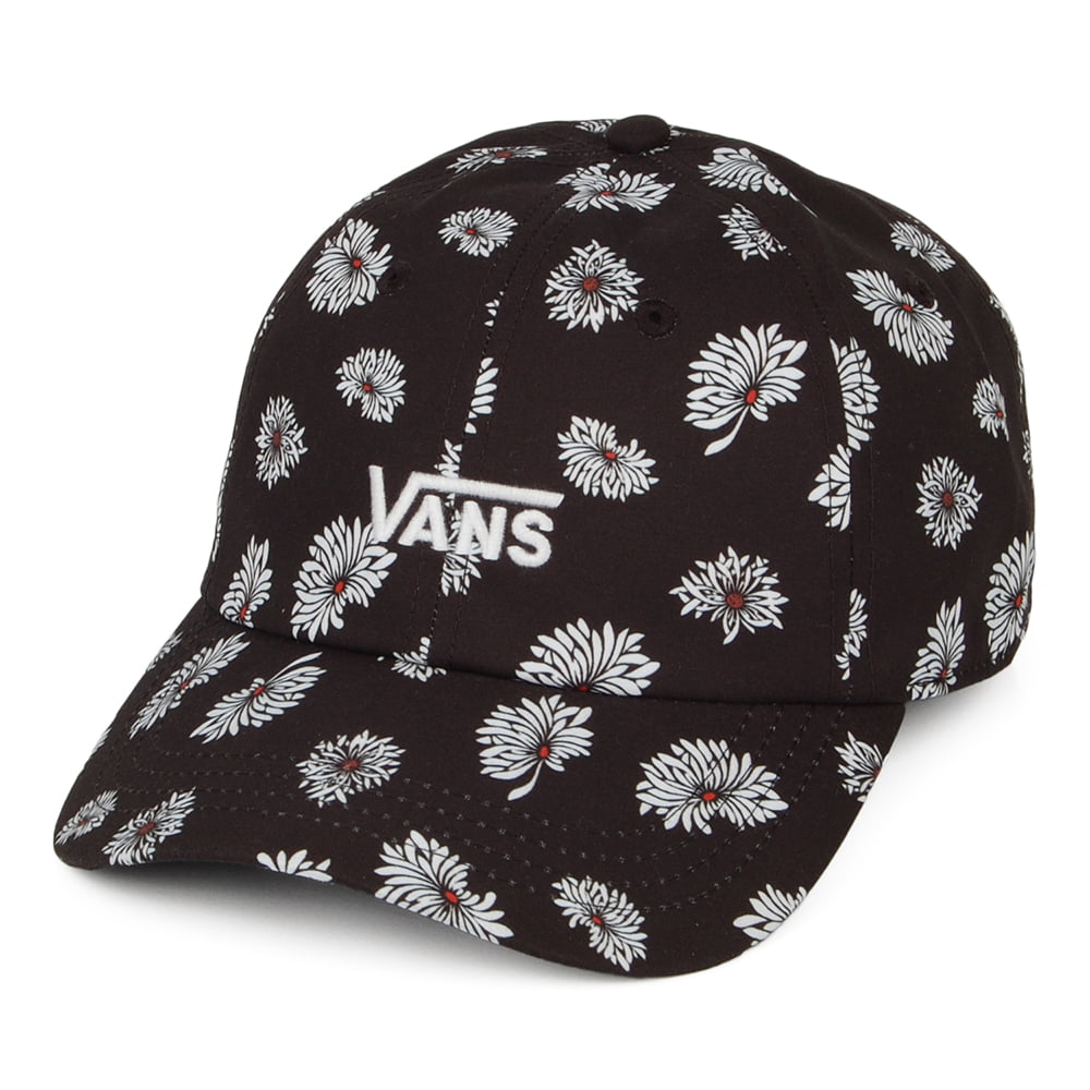 Gorra de béisbol Court Side estampado de margaritas de Vans - Negro-Blanco