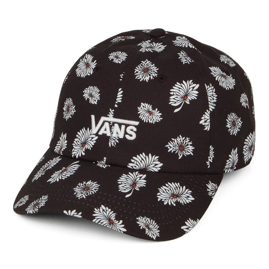 Gorra de béisbol Court Side estampado de margaritas de Vans - Negro-Blanco