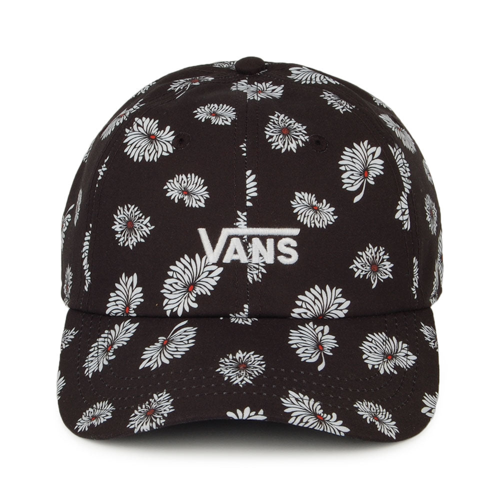 Gorra de béisbol Court Side estampado de margaritas de Vans - Negro-Blanco