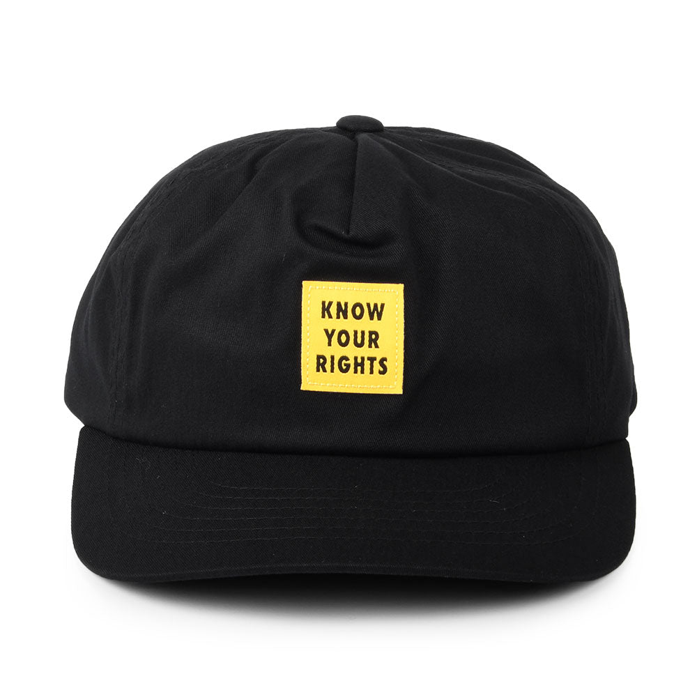 Gorra de béisbol Know Your Rights Joe Strummer Perfil Bajo de Brixton - Negro