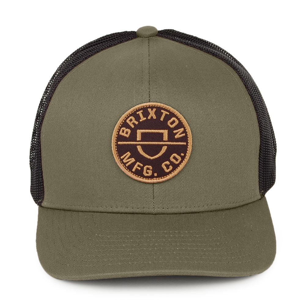 Gorra Mesh Trucker Crest MP Malla de Brixton - Verde Oliva-Negro