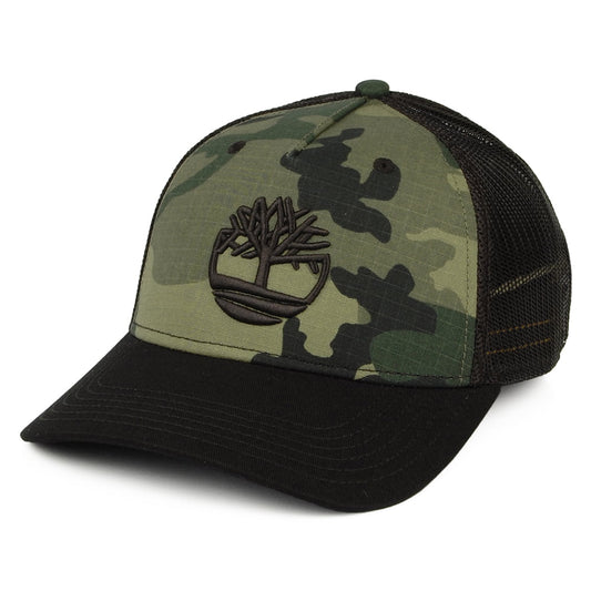 Gorra Trucker Camo Ripstop de Timberland - Negro-Oliva