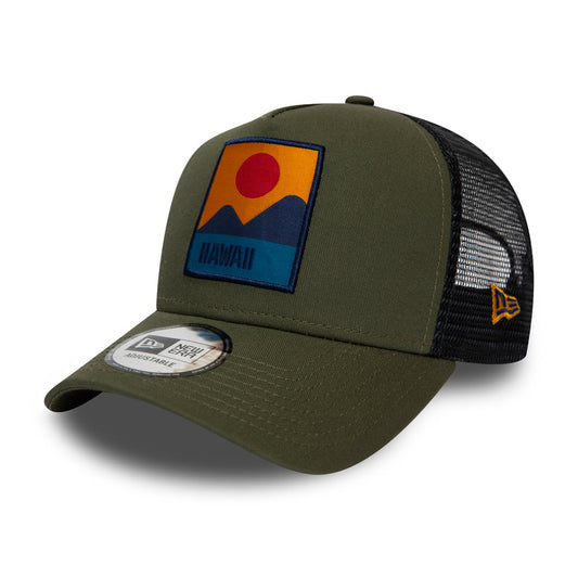 Gorra Trucker Hawaii Location de New Era - Verde Oliva