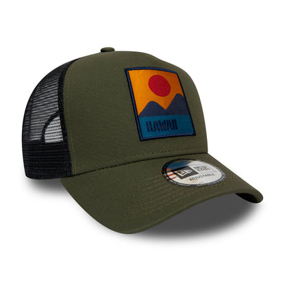 Gorra Trucker Hawaii Location de New Era - Verde Oliva