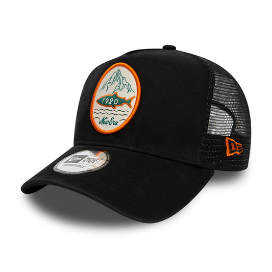 Gorra Trucker Outdoors A-Frame de New Era - Negro