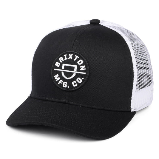 Gorra Trucker Crest MP Malla de Brixton - Negro-Blanco