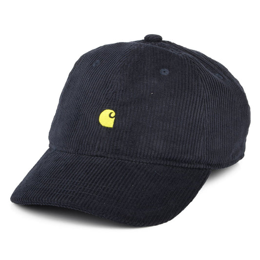 Gorra de béisbol Harlem de pana de Carhartt WIP - Marino Oscuro-Amarillo