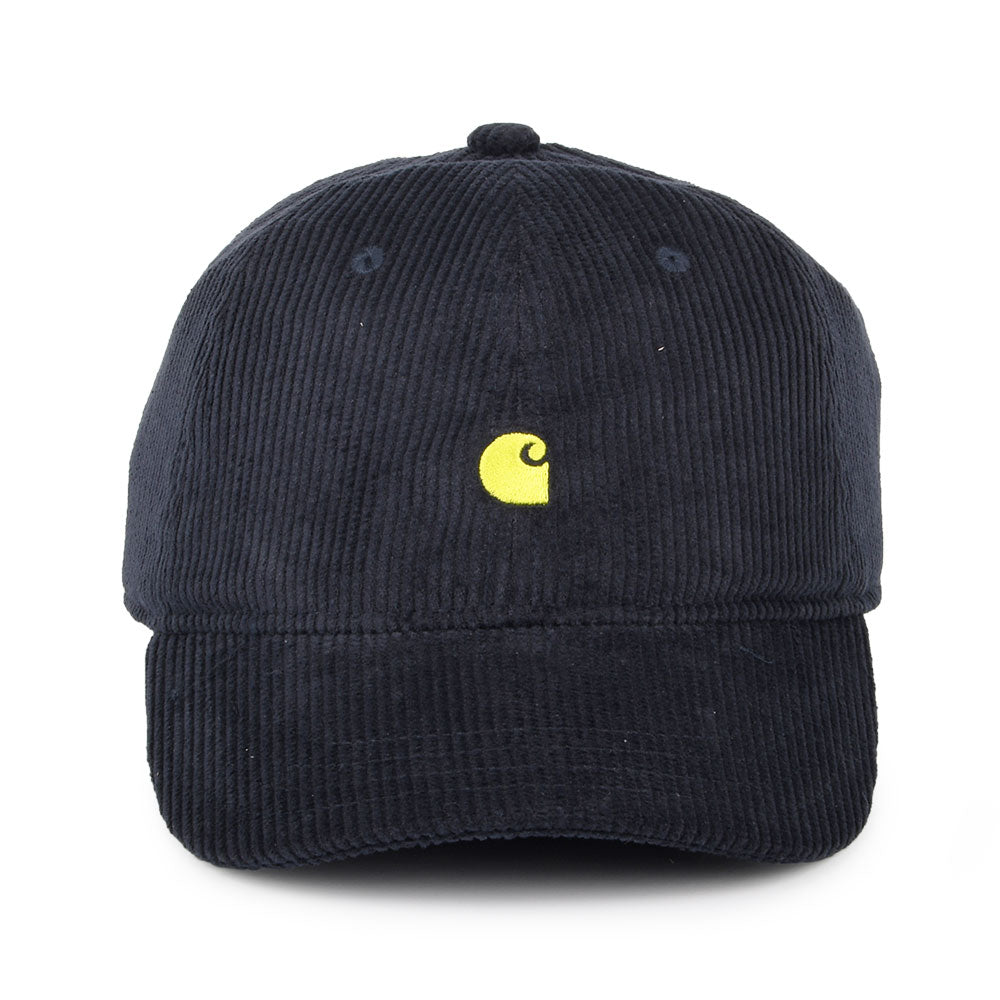 Gorra de béisbol Harlem de pana de Carhartt WIP - Marino Oscuro-Amarillo