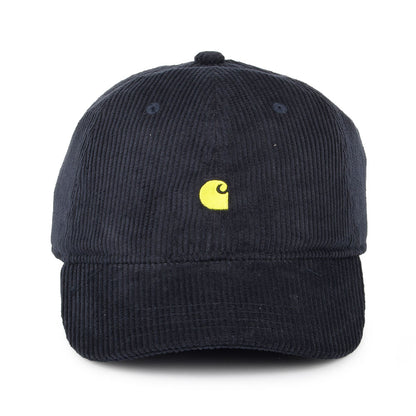 Gorra de béisbol Harlem de pana de Carhartt WIP - Marino Oscuro-Amarillo
