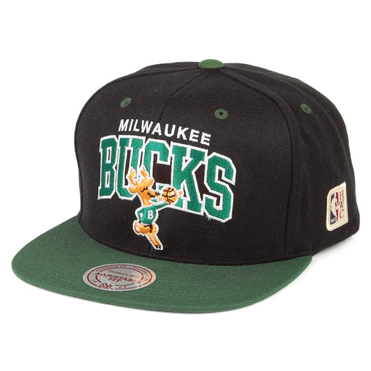 Gorra Snapback NBA Arch 2 Tone Milwaukee Bucks de Mitchell & Ness - Negro-Verde