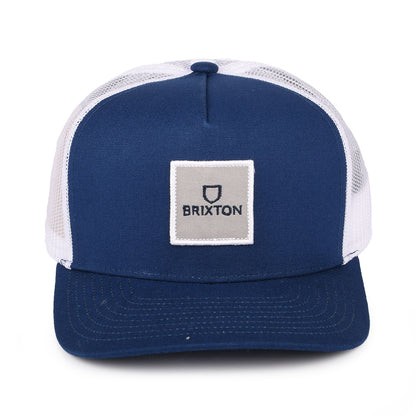 Gorra Trucker Alpha Block NetPlus MP de Brixton - Azul Marino-Blanco