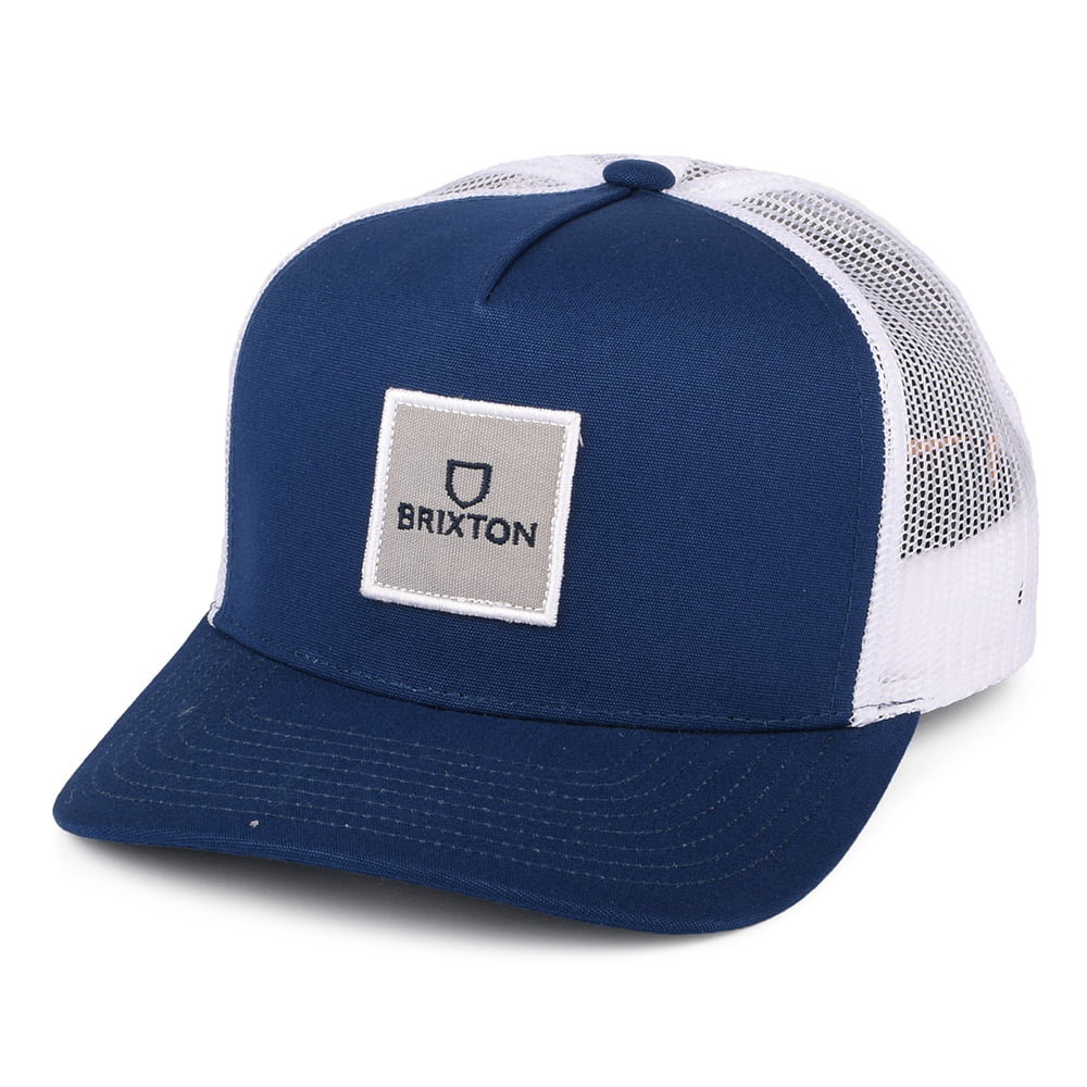 Gorra Trucker Alpha Block NetPlus MP de Brixton - Azul Marino-Blanco