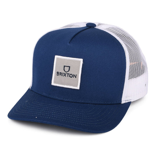 Gorra Trucker Alpha Block NetPlus MP de Brixton - Azul Marino-Blanco