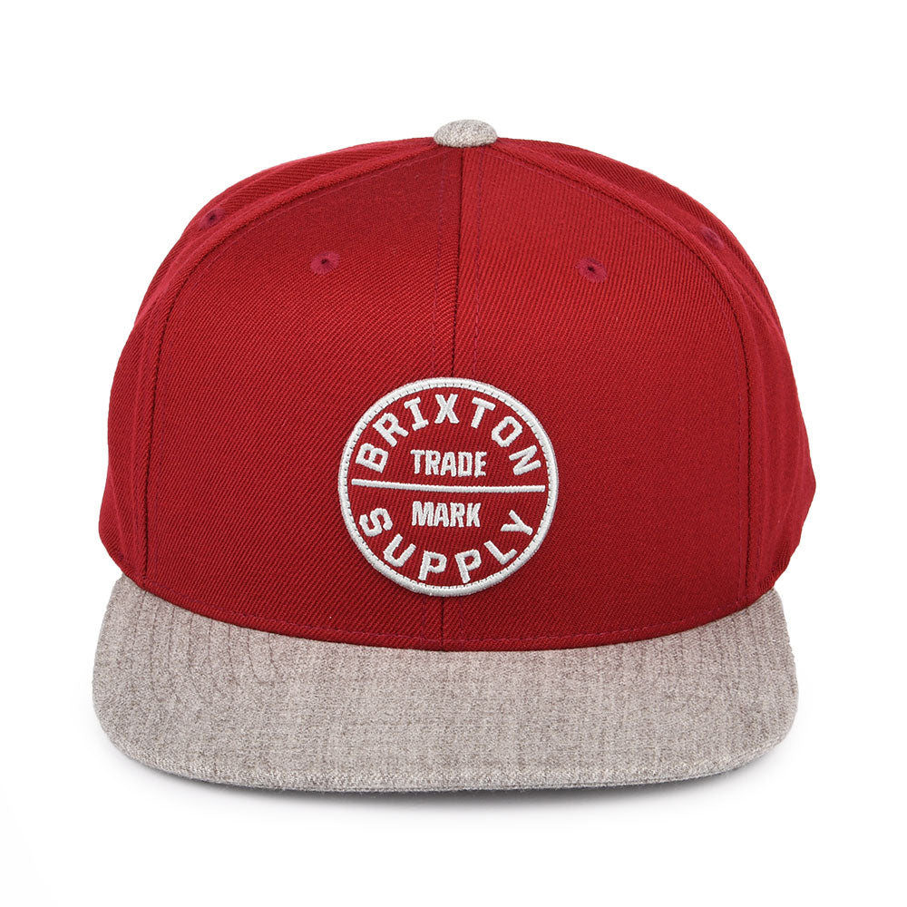 Gorra Snapback Oath III de Brixton - Rojo-Gris jaspeado