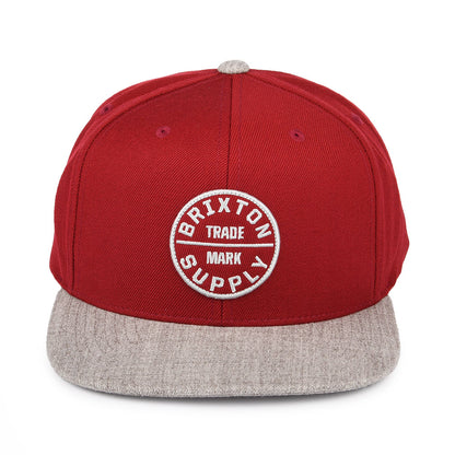 Gorra Snapback Oath III de Brixton - Rojo-Gris jaspeado