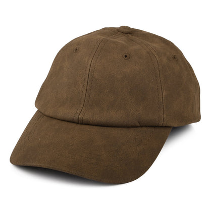 Gorra de béisbol sin estructurar de cuero de imitación desgastado de Dorfman Pacific - Marrón