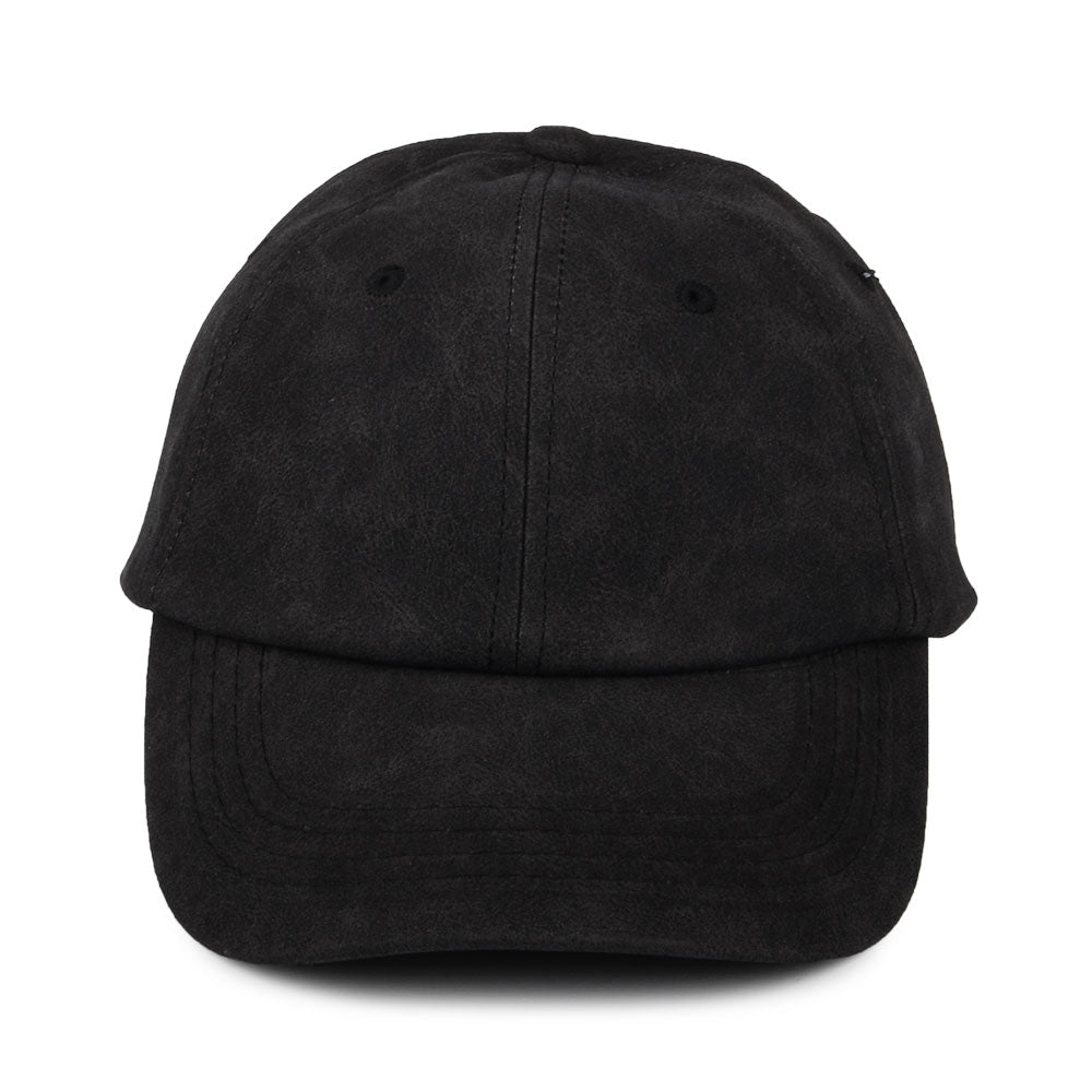 Gorra de béisbol sin estructurar de cuero de imitación desgastado de Dorfman Pacific - Negro