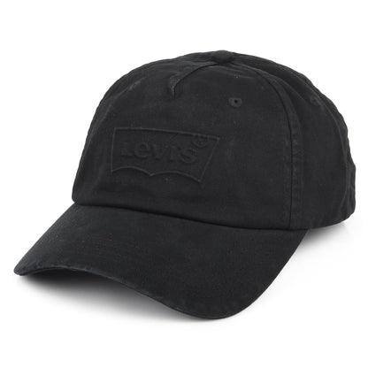 Gorra de béisbol Debossed Big Batwing efecto lavado de Levi's - Negro