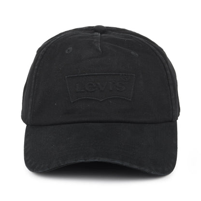 Gorra de béisbol Debossed Big Batwing efecto lavado de Levi's - Negro