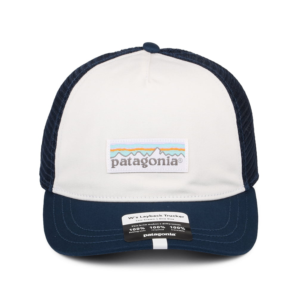Gorra Trucker mujeres Pastel P-6 Label Layback de Patagonia - Blanco-Azul