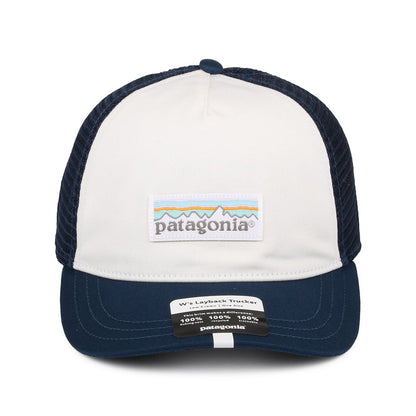 Gorra Trucker mujeres Pastel P-6 Label Layback de Patagonia - Blanco-Azul