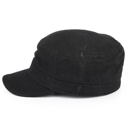Gorra militar de algodón de Stetson - Negro