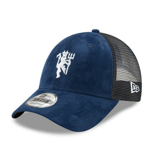 Gorra Trucker 9FORTY de ante Manchester United de New Era - Azul Marino