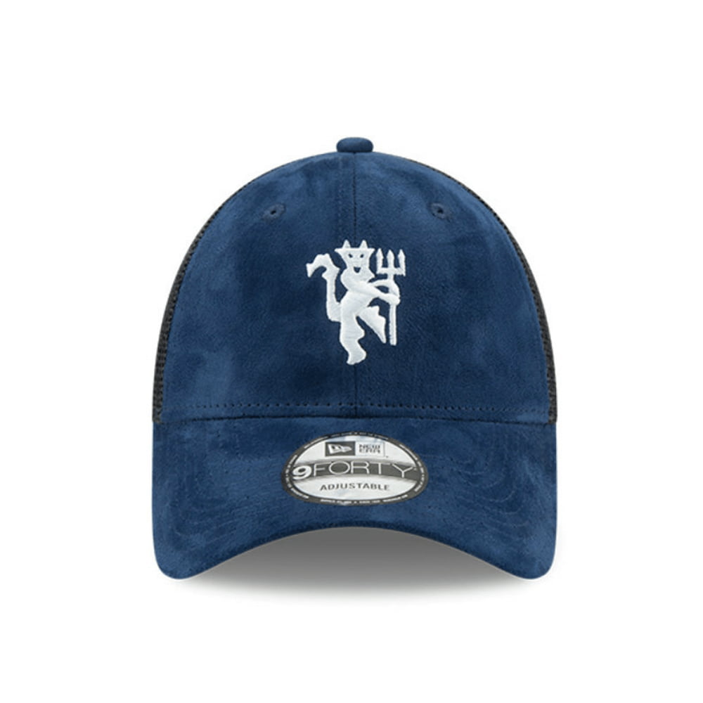 Gorra Trucker 9FORTY de ante Manchester United de New Era - Azul Marino