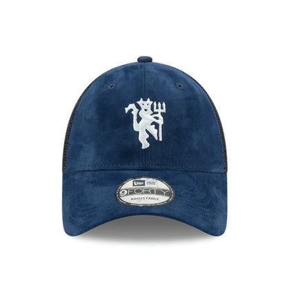Gorra Trucker 9FORTY de ante Manchester United de New Era - Azul Marino