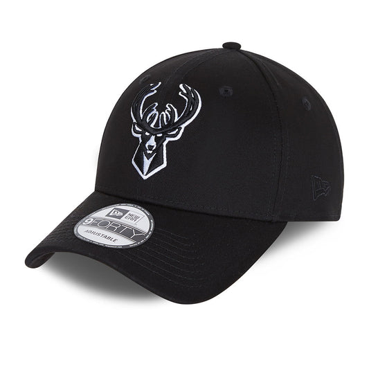 Gorra Snapback 9FORTY NBA Black Base Milwaukee Bucks de New Era - Negro