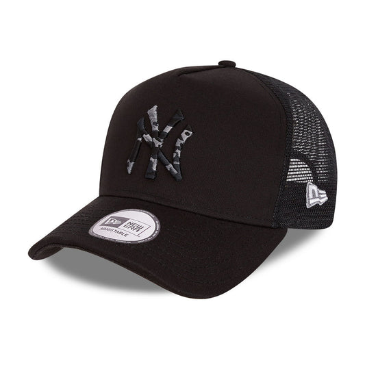 Gorra Trucker MLB Camo Infill New York Yankees de New Era - Negro