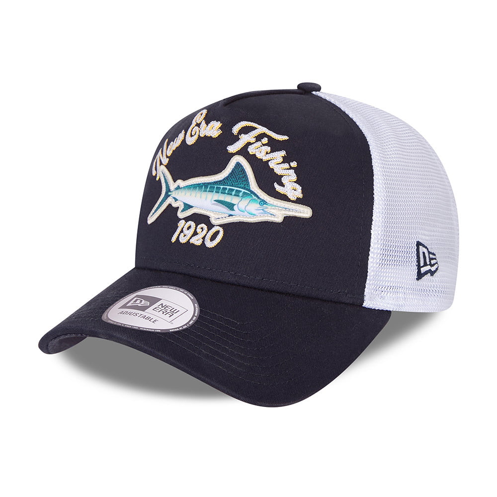 Gorra Trucker NE Fishing A-Frame de New Era - Azul Marino