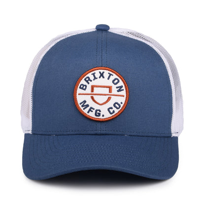 Gorra Trucker Crest NetPlus MP de Brixton - Azul Pizarra-Blanco