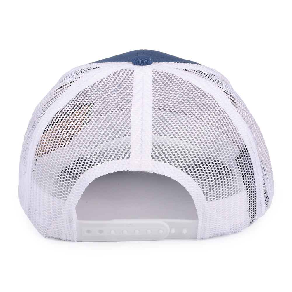 Gorra Trucker Crest NetPlus MP de Brixton - Azul Pizarra-Blanco