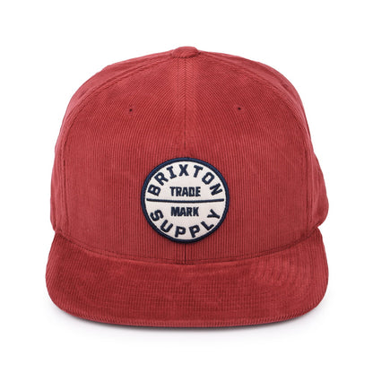 Gorra Snapback Oath III de pana de Brixton - Vino