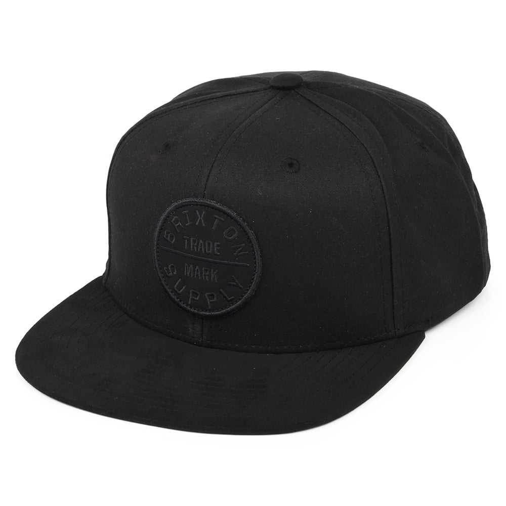 Gorra Snapback Oath III de algodón de Brixton - Negro sobre Negro