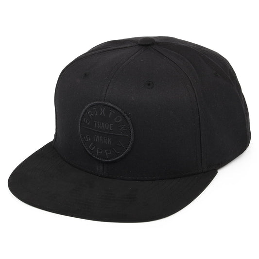 Gorra Snapback Oath III de algodón de Brixton - Negro sobre Negro