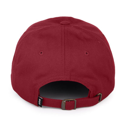 Gorra de béisbol Original Logo visera curvada de algodón de HUF - Burdeos